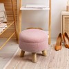 OGEMXU Ottoman Foot Rest, Small Round Ottoman with Storage, Boucle