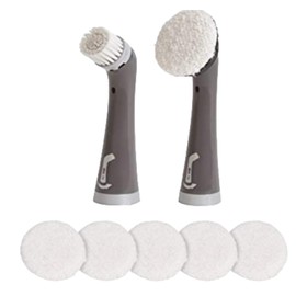 Rubbermaid Reveal Power Scrubber Attachable Soft Bristle & Velcro Head with 6 Microfiber Pads for Cordless Electric Battery Powered Scrub Brush Ideal for Shoes/Sneakers/Car Trim/Tires/Furniture