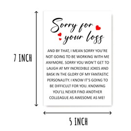 SMHGifts Sorry For Your Loss Cad - Card For Work Bestie - Work Wife Card - Coworker Card - Funny Leaving Card - Congrats New Job Card - Good Bye Card