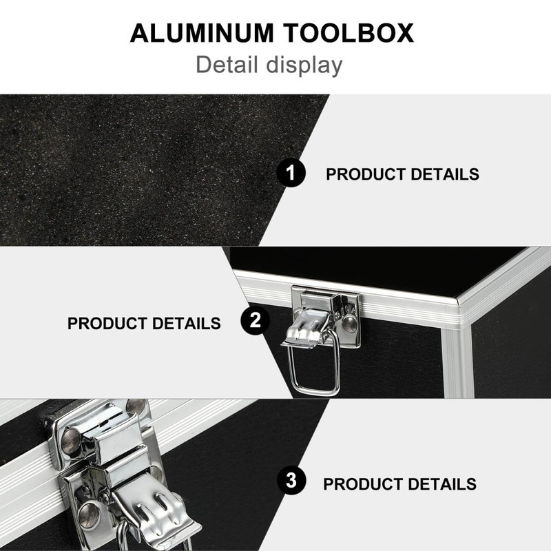DOITOOL Portable Toolbox Aluminum Alloy Tool Box with Foam Insert,
