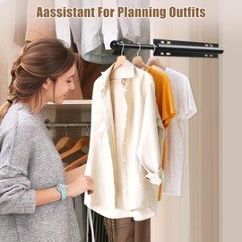 Luvenia Valet Rod For Closet Pull Out Closet Valet Rod Slide Out Adjustable 12in Heavy Duty Stainless Steel Closet Rods For Hanging Clothes Laundry Room, Bedroom, Bathroom(Black)