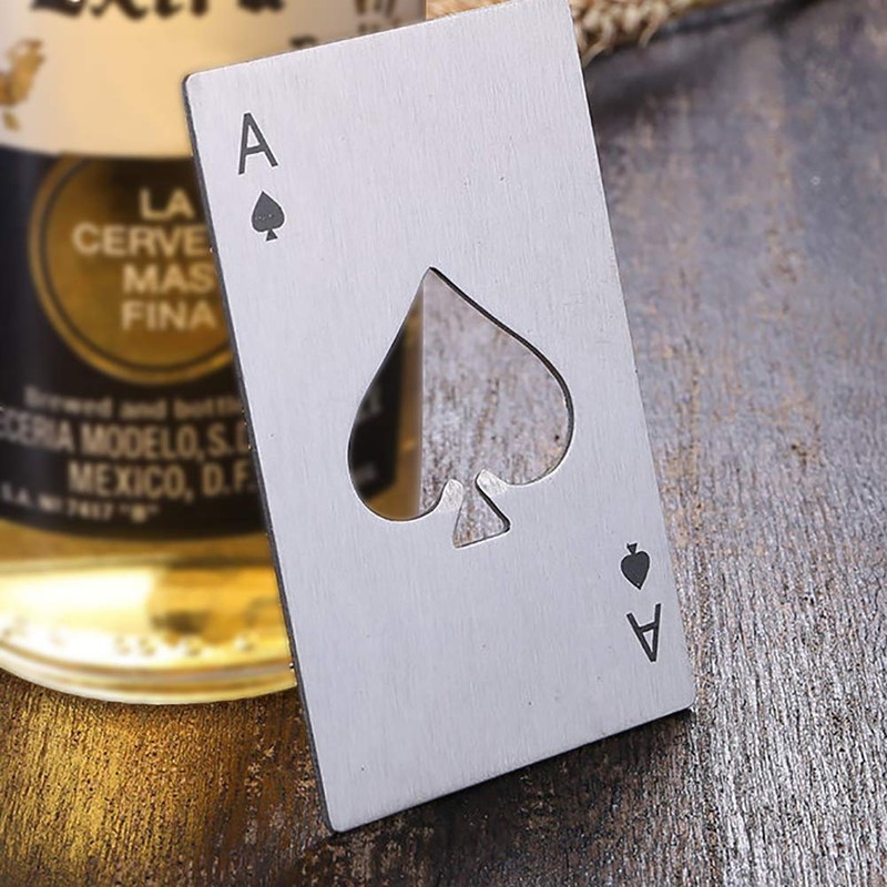 Bottle Openers, Ace of Spades, Credit Card Size, Stainless Steel,