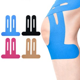 4 Pcs Kinesiology Tape for Knees, Elastic Waterproof Pre Cut Sports Tapes, Durable Knee Tape for Sports&Long-Lasting Support(Black, Nude, Blue, Pink)