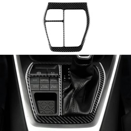 FXETRNL Car Gear Shift Display Frame, Real Carbon Fiber Covers for Toyota RAV4 (2019-2025), Center Consloe Decor Stickers Interior Car Accessories, Black B