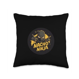Cool Nacho Ninja for Funny Boys and Girls Throw Pillow