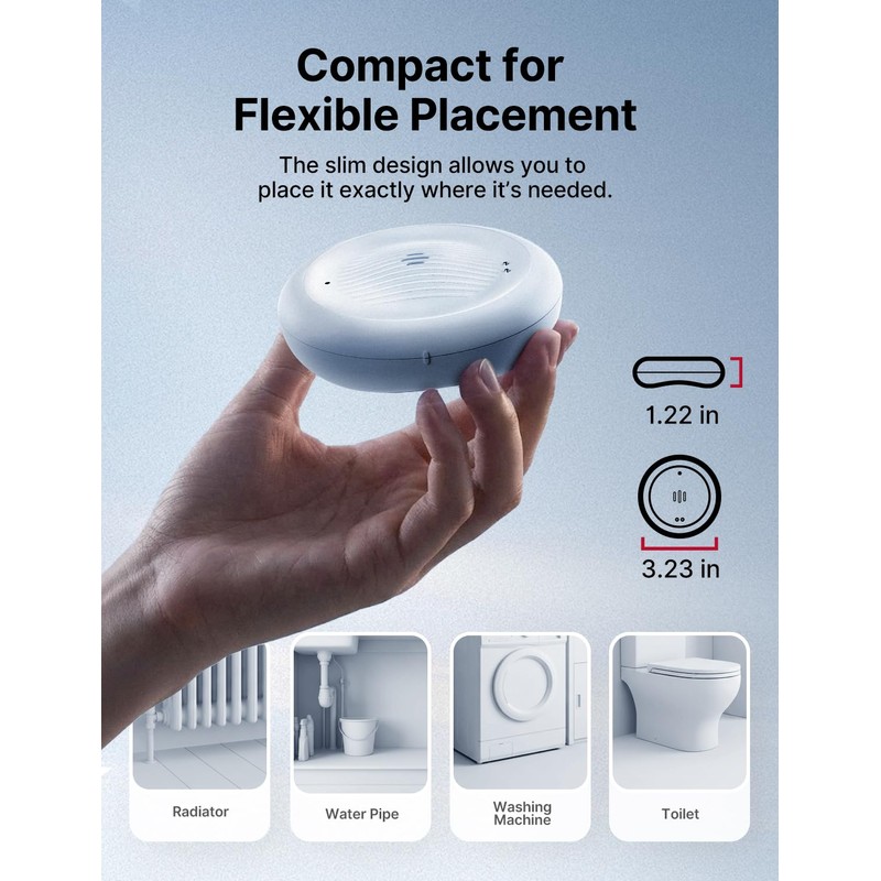X-Sense Wi-Fi Water Leak Detector for Home - Smart 2-in-1
