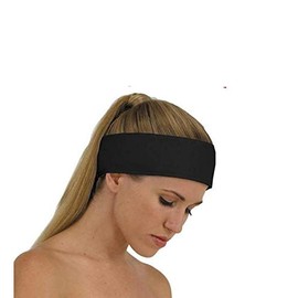 Empire Headband Make Up Beauty Toweling Towel Spa Salon Facial Adjustable With Button Case (Black)