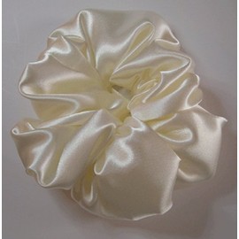Ivory Charmeuse (Satin) Scrunchy-Regular - Made in the USA