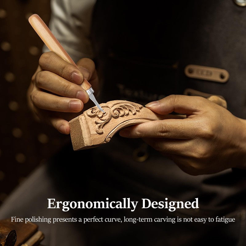 20Pcs Wood Carving Kits, Wood Carving Knife Set with PU