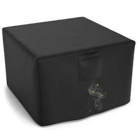 WLEAFJ Fire Pit Cover Square, Fits for 28-32 Inch Gas Fire Table, Heavy Duty Oxford Fabric Outdoor Fireplace Cover, Waterproof Rectangle Firepit Cover, 32 x 32 x 24 Inch, Black
