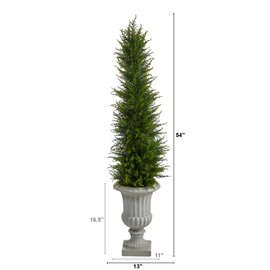 Nearly Natural 4.5ft. Cypress Artificial Tree in Decorative Urn UV Resistant (Indoor/Outdoor)