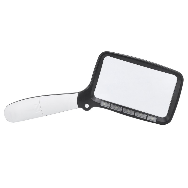 Magnifying Glass Foldable Handheld 5 LED Lights HighDefinition Acrylic Magnifier