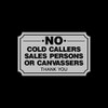 USSP&S No Cold Callers, Canvassers, Sales, Front Door Sticker Sign 100x60mm - Letterbox