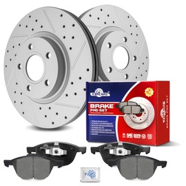 YXPCARS Ceramic Front Brakes Pad and Rotors Drilled Slotted Vented Replacement Disc Brake Kits for Ford C-Max 2013-2017/ Escape 2013 2014 2015 2016 2017 2018 2019
