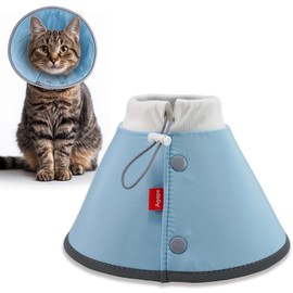 Agape Soft Cone for Cats & Small Dogs, Comfy Pet Cone to Stop Licking, Adjustable Cat E Collar Alternative After Surgery, Protective Elizabethan Collar for Pup & Kitty, Water Repellent Recovery Cone