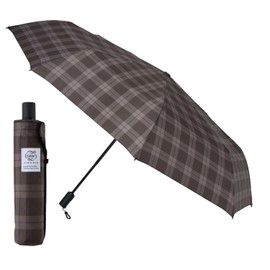 WEB Exclusive 10341 3 Second Urawaza Umbrella, Rain Umbrella, Automatic Open and Close, One-Touch, Large UV Folding Umbrella, 23.6 inches (60 cm), Check, Black
