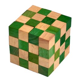 Cobra Cube Medium Green, Snake Cube Anaconda Green Medium, Cube Snake 4 x 4 x 4 Puzzle Wood Puzzle IQ Puzzle Cobra Cube, Snake Cube, Anaconda Brain Teaser IQ Test 3D Puzzle