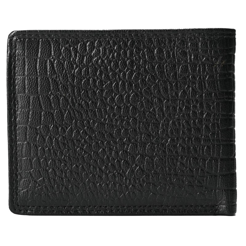 GERMANUS Leather Wallet (Black Croco), Black crocodile., Classic