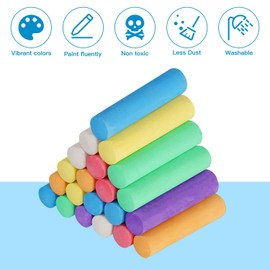Voamuw 61 Pcs Jumbo Sidewalk Chalks for Kids, Outdoor, Street, Chalkboard Bulk Chalk Set for toddlers