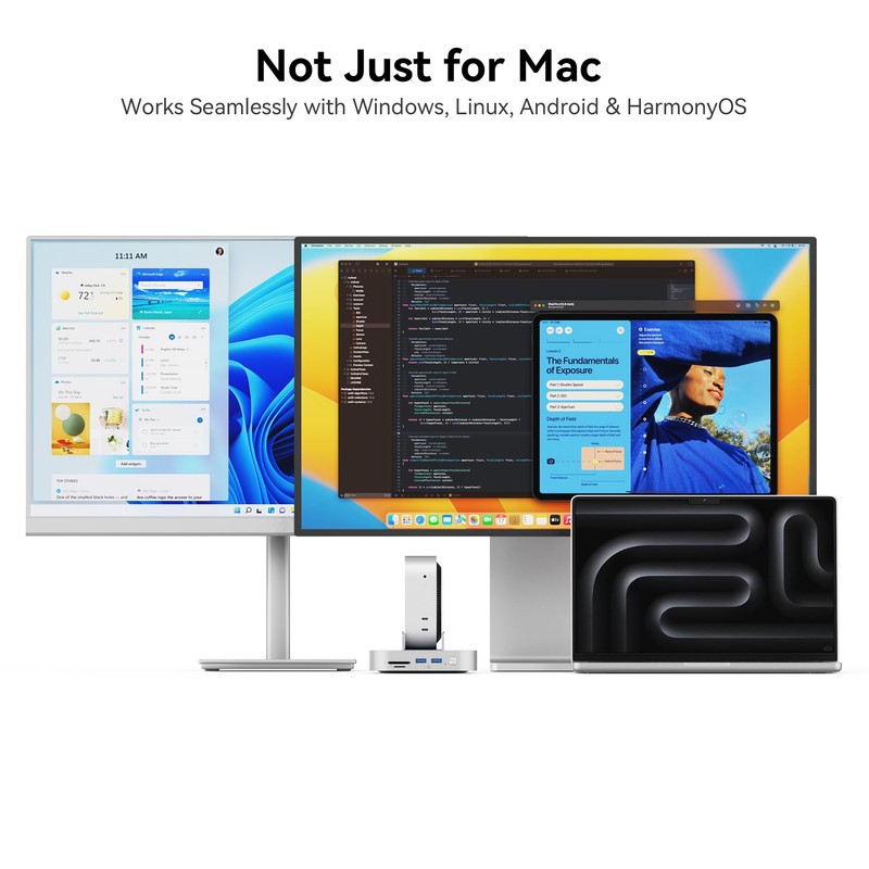 Yottamaster 9 in 1 Mac mini M4 Dock 10Gbps with