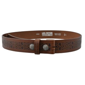 Lee River Goods Co - Men's Brown Celtic Leather Belt Setanta BR - X-Large (40-42in or 102-107cm), (Buckle not Included)