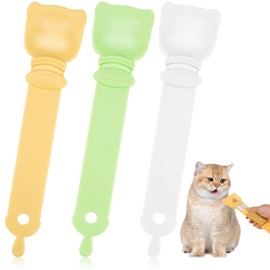 Jeinbuil 3 Stück Katzenfutter Löffel Katzenstreifen-Quetschlöffel Cat Strip Happy Spoon Hängende Design