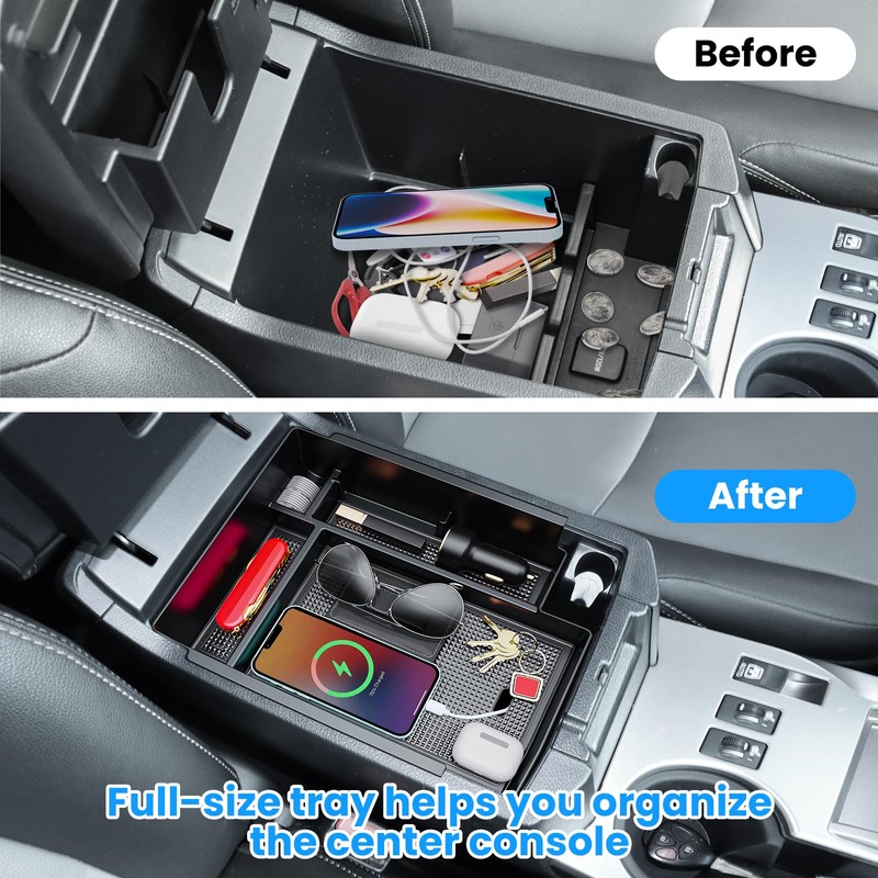 DIAMOOKY 3PCS Center Console Organizer Compatible with Toyota 4Runner 2024