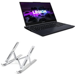 BoxWave Stand and Mount Compatible with Lenovo Legion 5 (15 in - 82NW) - Compact QuickSwitch Laptop Stand, Portable Multi Angle Viewing Foldable Riser - Metallic Silver