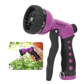 AQUASTAR- Metal Front-Trigger 7-Pattern Garden Hose Nozzle (Purple)