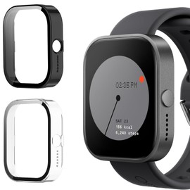 KUSINHOKA Pack of 2 Hard Case for CMF by Nothing Watch Pro with Anti-Scratch Screen Protector, HD Clear Screen Protector 360° All-Round Full Coverage Ultra Thin Shockproof PC Protective Case