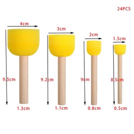 Generic 24 Pcs Foam Brush, Sponge Brush Round Sponge Stippler Paint Tools for Kids Graffiti, Watercolours Arts & Craft Supplies, Sponge Brushes for Craft,(4 Sizes), YXPMS24LTTMX-ZLQMX