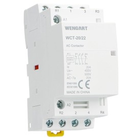 Wengart Household AC Contactor WCT-20, AC230V 20A 2NO2NC, Extremely Durable, Silent, Saves Energy, Small Size, with Additional Functions for Easy Device Management, White