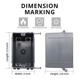 AIRTAK 1-Gang New Work Electrical Outlet Box,18 Cubic Inches Grey Outlet Box with AWG Standard,Outlet Junction Box 1 Pack ETL Listed and Fire Rated for 2 Hours.