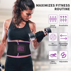 HOTBAG Womens Waist Trainer Belt Sweat Waist Cincher Trimmer Body Shaper Tummy Control Workout Sports Girdles Band (L)