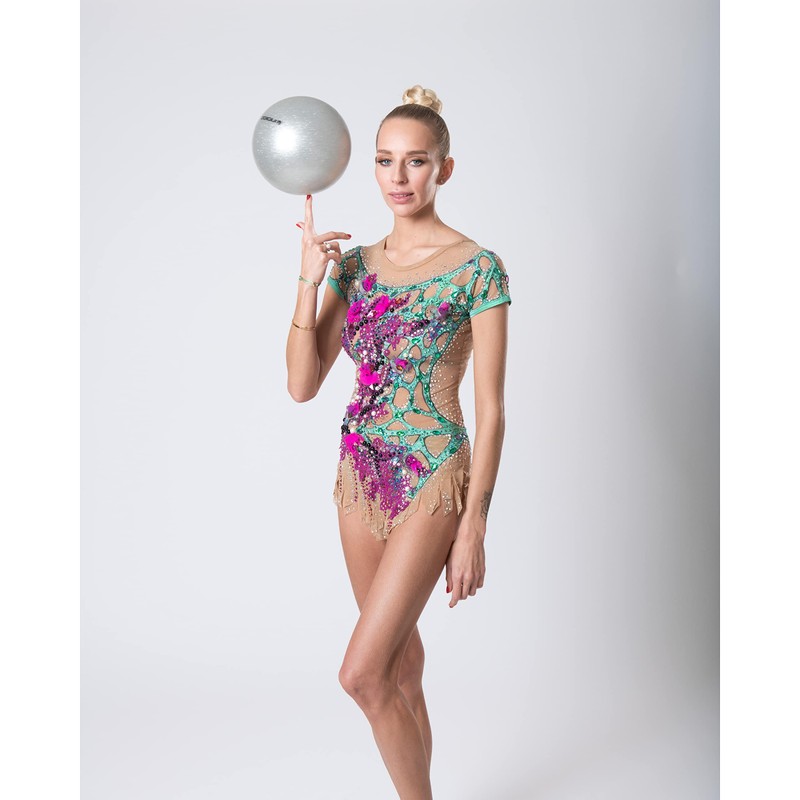 DRUNA Rhythmic Gymnastics Ball Metallic + PVC Glitter 15 cm