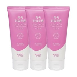 Happy Bath Moist Hyaluronic Cleansing Foam 200g x3 / 해피바스 촉촉 히알루론 클렌징폼 200g x3