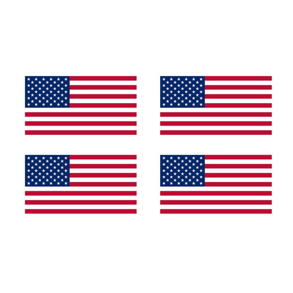 4 Pack USA American Flag Decal Bumper Sticker 5x3” United Sates of America