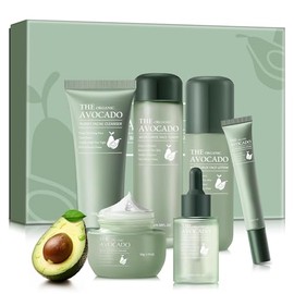 Kit de cuidado de la piel con aguacate, kits de regalo para el cuidado de la piel para hidratar la piel, kit facial antienvejecimiento para mujeres...