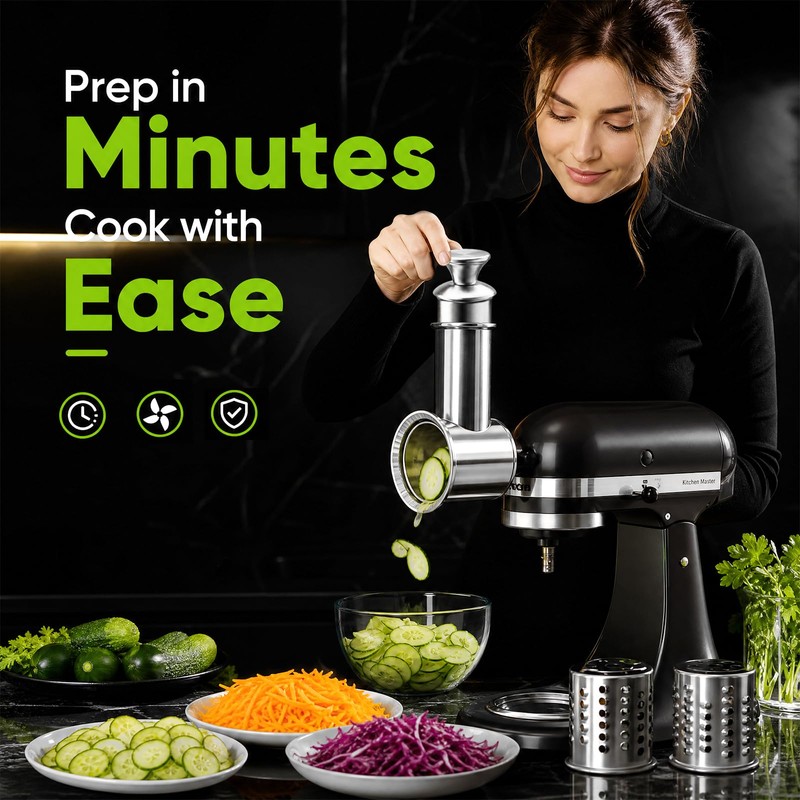 Stainless Steel Slicer Shredder Attachment for KitchenAid Stand Mixer