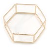 Avalaya Gold Plated Hexangular Frame Slip-On Bangle Bracelet - 18cm