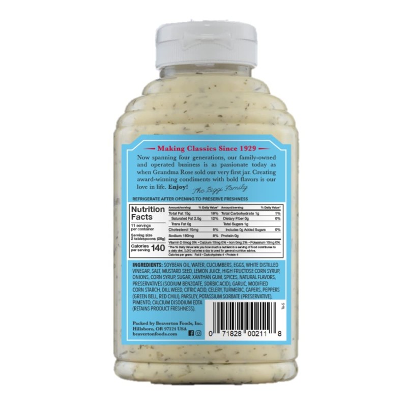 Beaver Brand Tartar Sauce, 11.5 oz (Pack of 6)