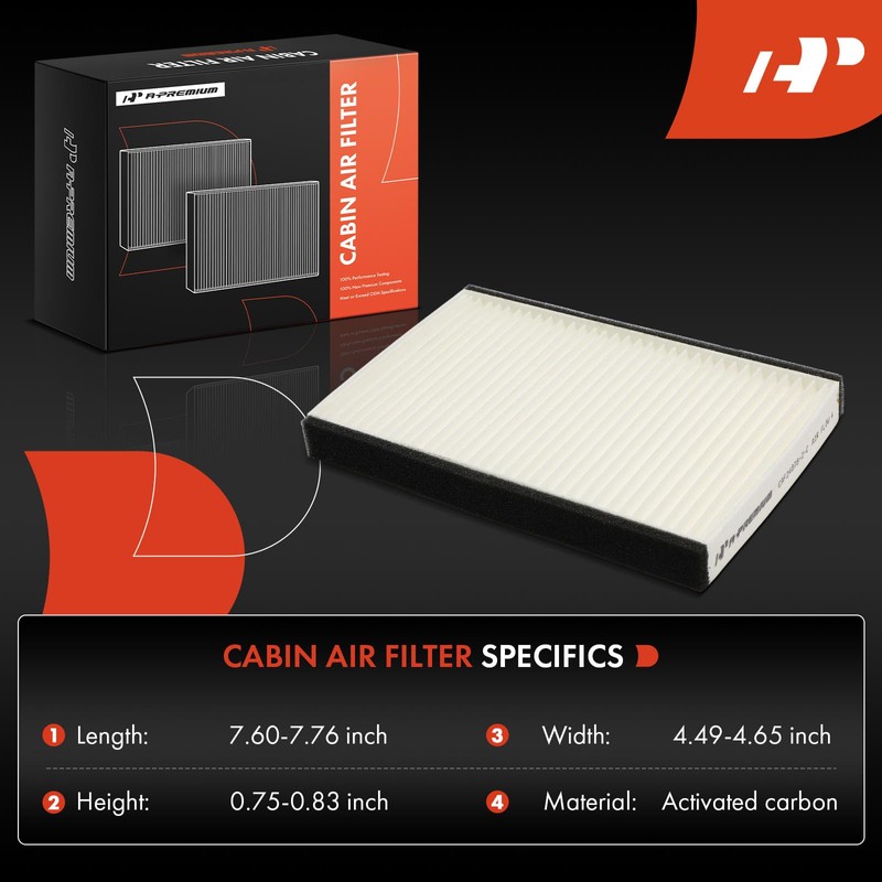 A-Premium 2-PC Cabin Air Filter with Activated Carbon Compatible with