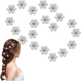 20 Piezas Pinzas para el Cabello, Pinzas Mini de Flor de Diamante de Agua, Horquillas Pequeñas Pelo Mujer, para Cabello Diarias para Niñas y Mujeres