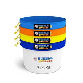 BUBBLEBAGDUDE Extraction Bags 5 Gallon 4 Bags Set - Herbal Bubble Ice Bag Essence Extractor Kit - Plant & Herb Extraction Filter Bags with 10 x 10” Pressing Screen & Storage Bag 220 to 25-Micron Bags