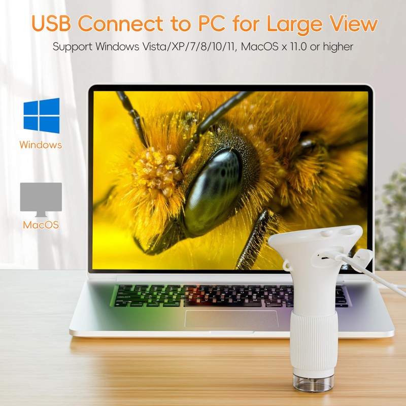 Microscope for Kids, SKYBASIC 2" IPS Screen 1000X Handheld Digital