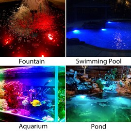 CREPOW Solar Pond Lights, 18 LED Super Bright RGB Landscape Spotlights IP68 Underwater Pond Lights Submersible LED Lights for Fish Aquarium Tank Garden Yard Pool Fountain Pond (3 Head Lamp)