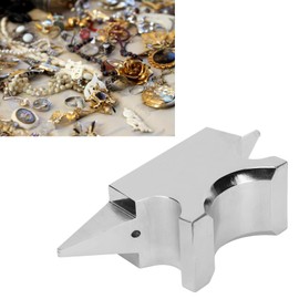 RTLR Metal forging anvil, hornamboss in compact size, made of stainless steel, for marking DIY jewellery, Default