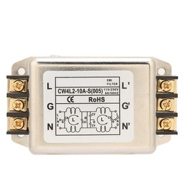 Nikou Mains Filter, 115V/250V 10A 50/60Hz Single Pole/Two-Pole EMI Filter Connector for Most Digital Devices
