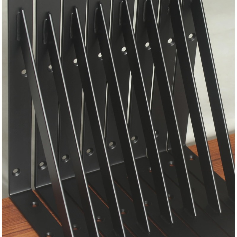 8 Pack L10 x H 8" Black Heavy Duty Shelf