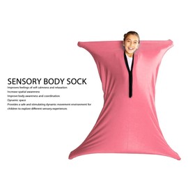 Dynamic Movement Sensory Body Sock, Sensory Body Sock Full Body Wrap to Relieve Stress, Stretchy, Breathable Cozy Sensory Sack for Boys, Girls (S)